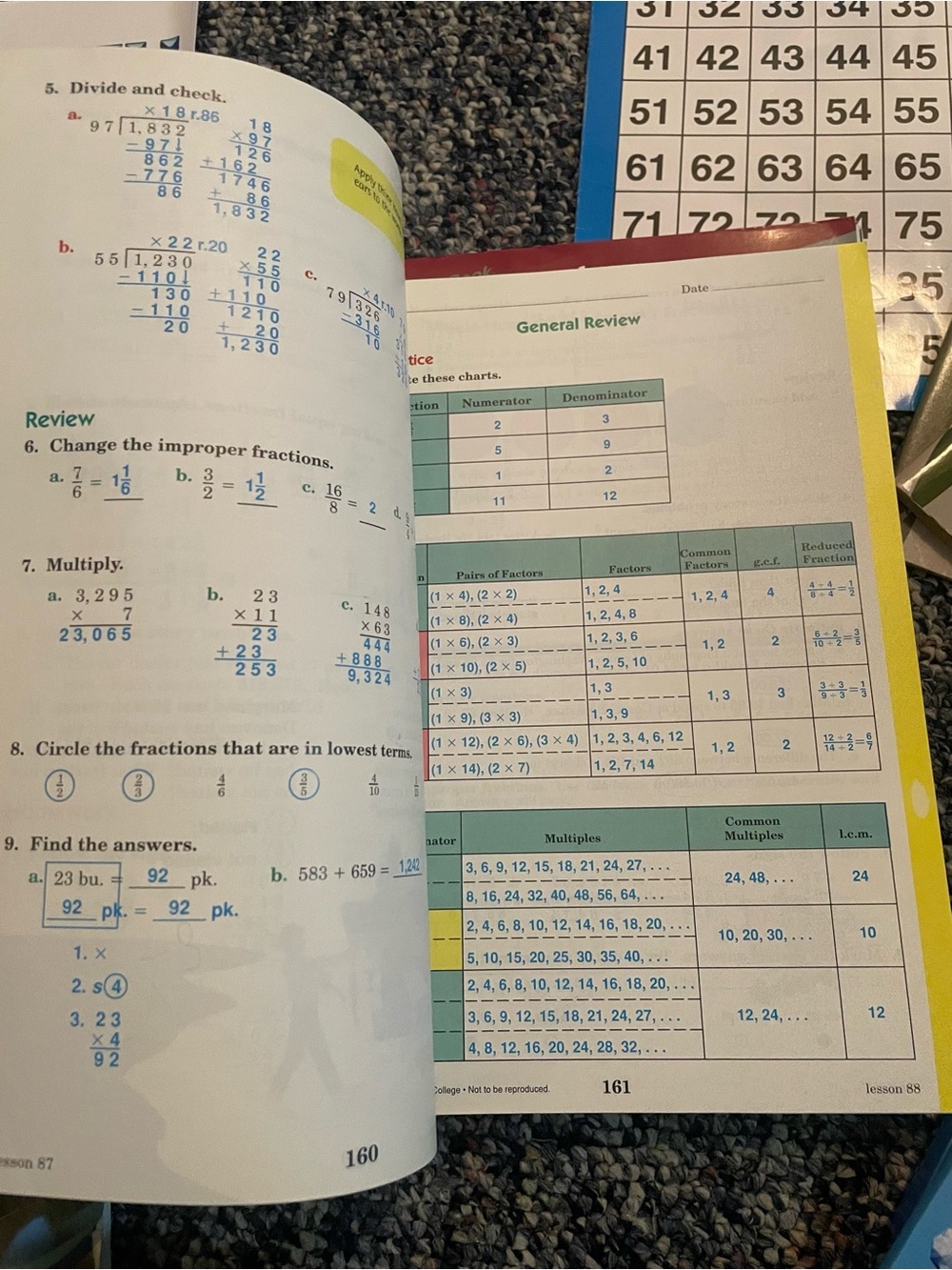 Homeschool Math Bundle - Three Test Sheets Used - Picture 5 of 14